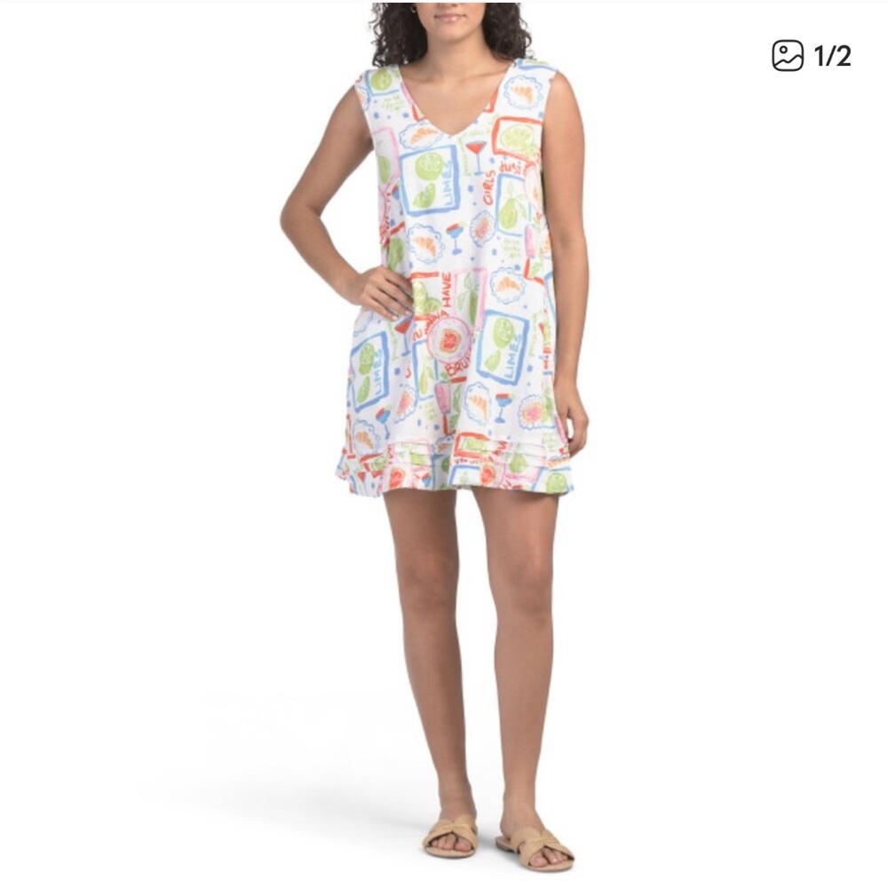 Cynthia Rowley Mini Brunch Dress Linen Blend XS
